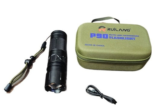 Ruilang P90 Imported LED Torch Light 8800 MAH Battery ( 1Km range)