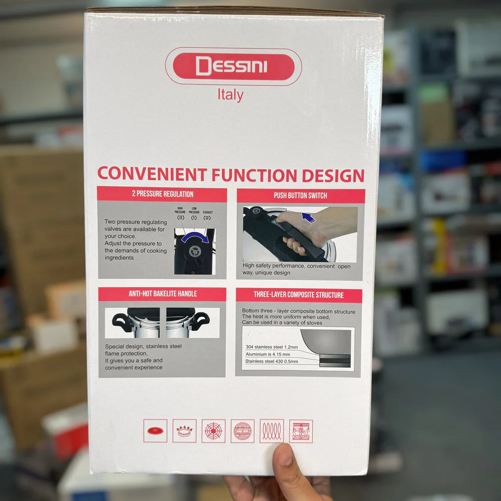 Italy Dessini 5 & 7L Pressure Cooker Set