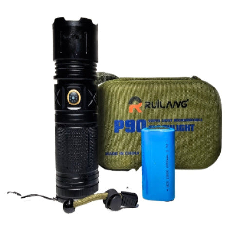 Ruilang P90 Imported LED Torch Light 8800 MAH Battery ( 1Km range)