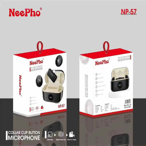 Neepho Collar Clip Magnetic Button Wireless Microphone for Type C, Iphone & Android