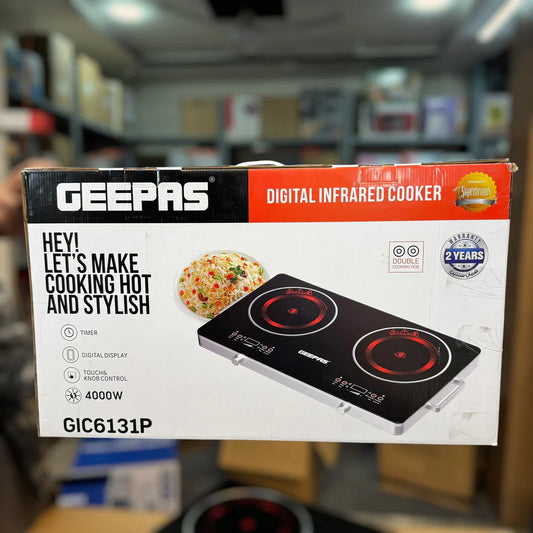 Geepas Digital Double Burner Infrared Cooker