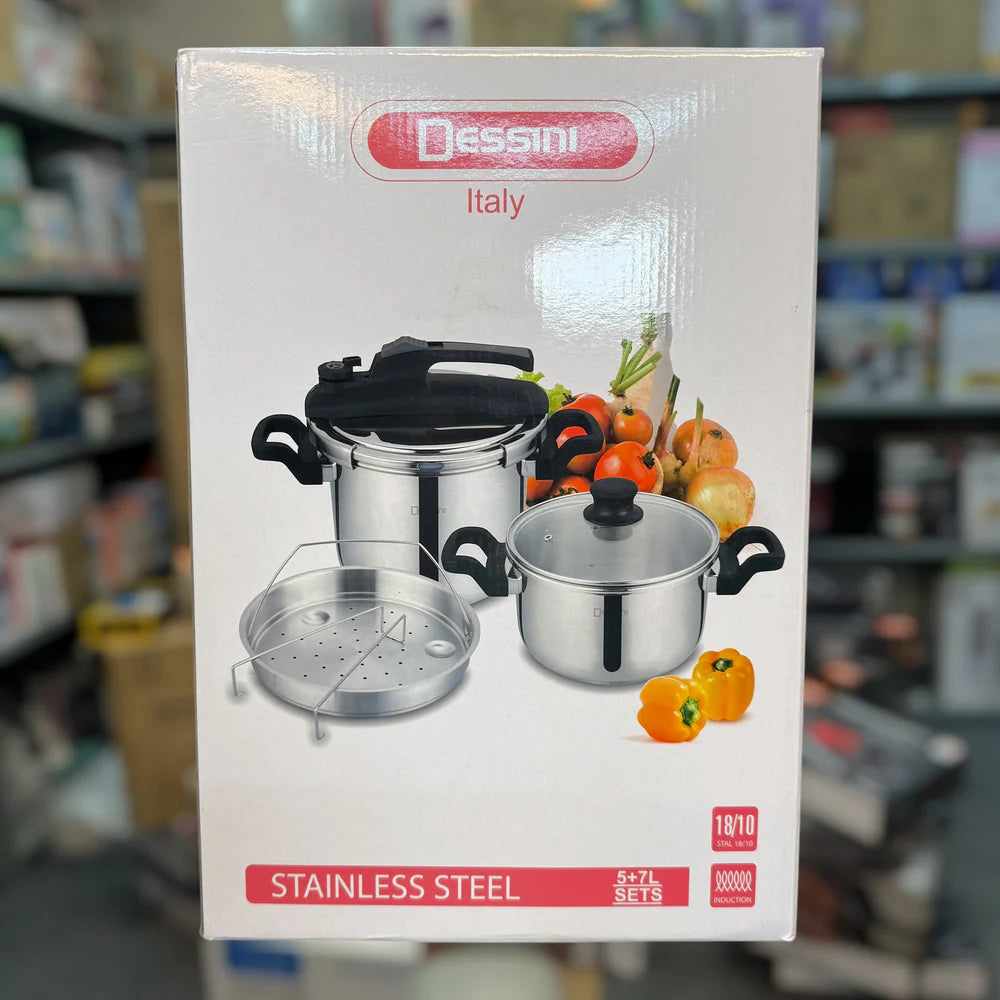 Italy Dessini 5 & 7L Pressure Cooker Set
