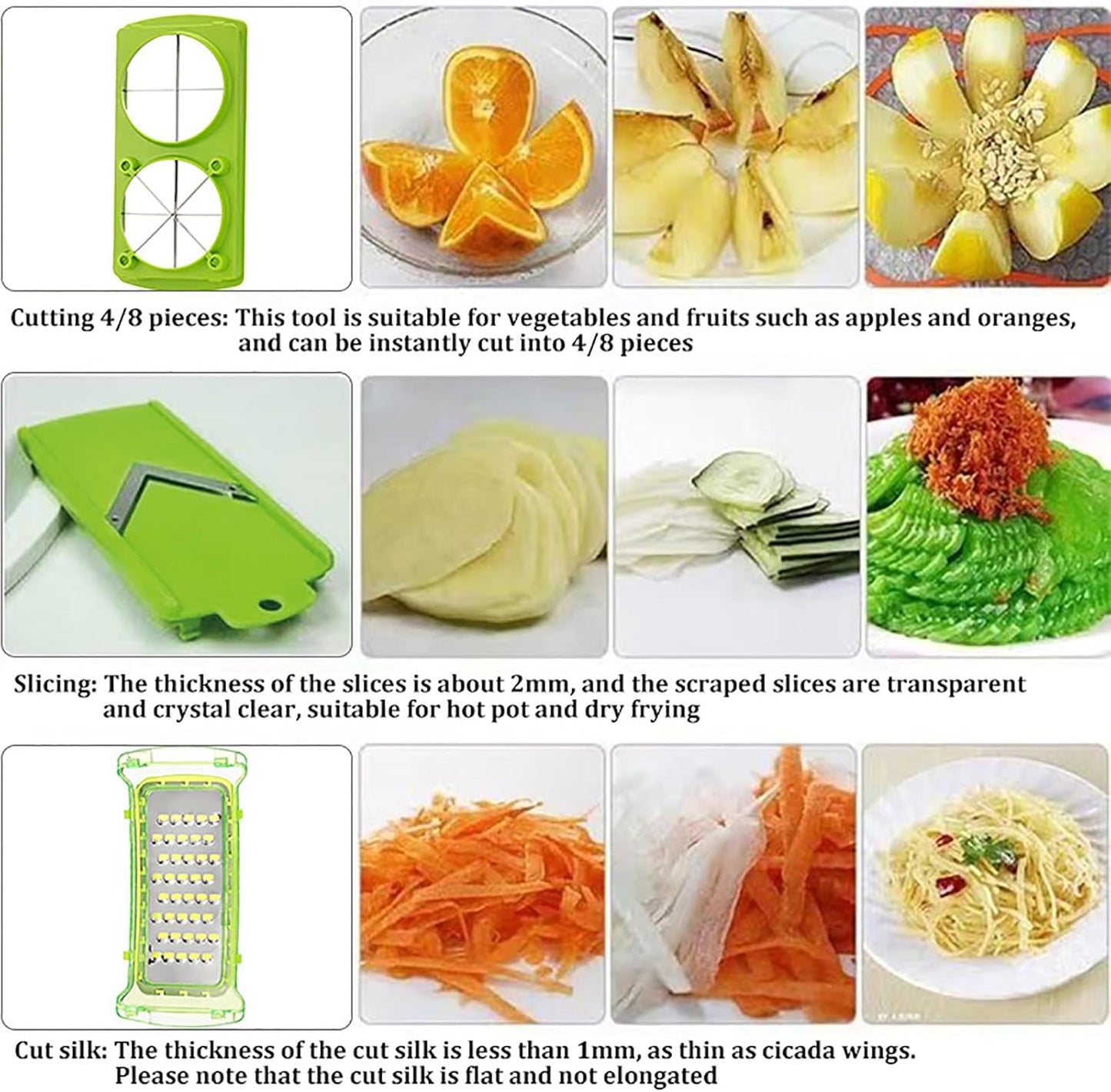 Pack of 12 High Quality 12 in 1 Salad Vegetable Fruit Slicer