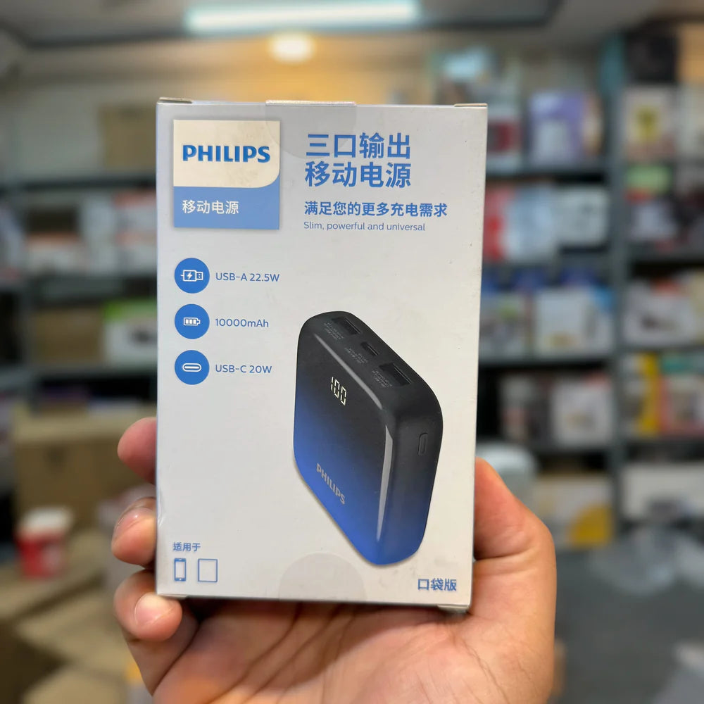 Lot Imported Philips 10000 & 20000 MAH 22.5W Fast Charging Slim Power Bank